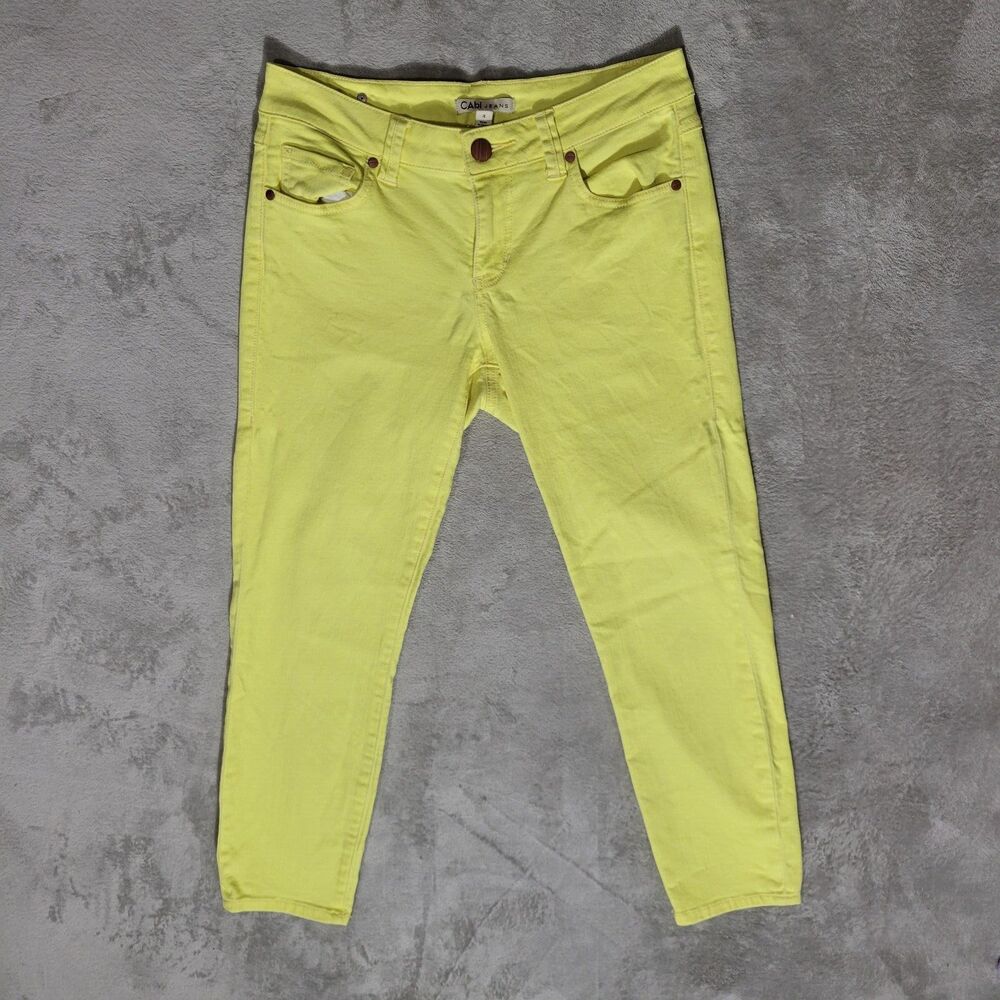 Cabi Womens Slim  Straight Fit Ankle jeans Yellow Sz 4
